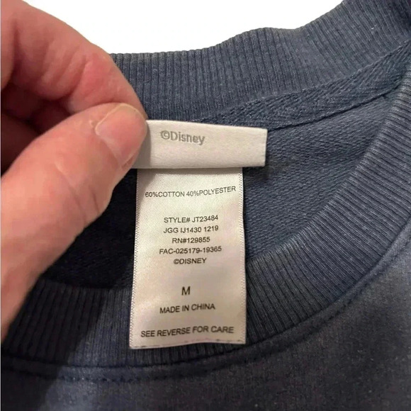 Blue Walt Disney World Disney Parks Mickey Mouse Long Sleeve Cropped Tee EUC - Picture 7 of 10